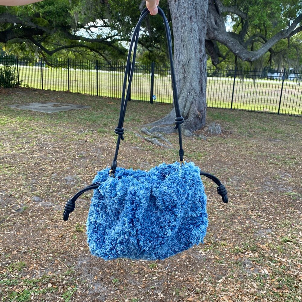 LOEWE Medium Denim Flamenco Purse Fluffy - Picture 3 of 16